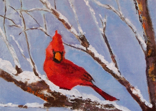 Cardinal In Afternoon Light - SOLD